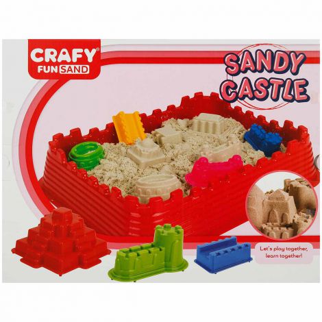 Nisip senzorial modelabil Fun Sand 1000 gr cu tavita si sabloane Castel CRAFY CFS00002787 - poza 5