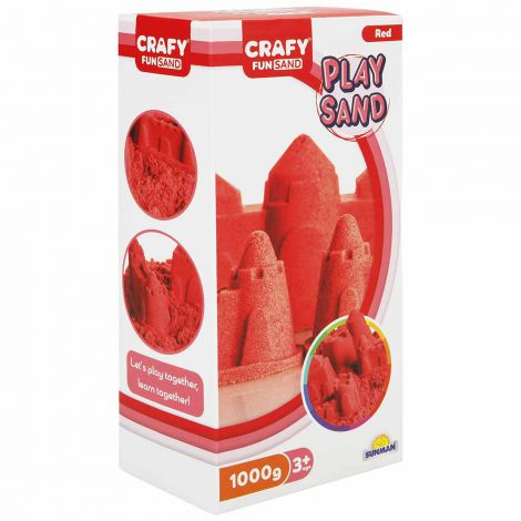 Nisip senzorial modelabil Fun Sand 1000 gr culoare Rosu CRAFY CFS00002241
