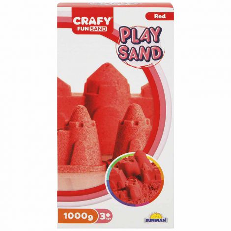 Nisip senzorial modelabil Fun Sand 1000 gr culoare Rosu CRAFY CFS00002241 - poza 2