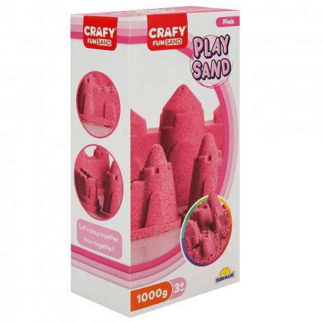 Nisip senzorial modelabil Fun Sand 1000 gr culoare Roz CRAFY CFS01002243 - poza 1