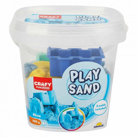 Nisip senzorial modelabil Fun Sand 350 gr Albastru si 3 unelte de modelat CRAFY CFS01000453 - poza 1
