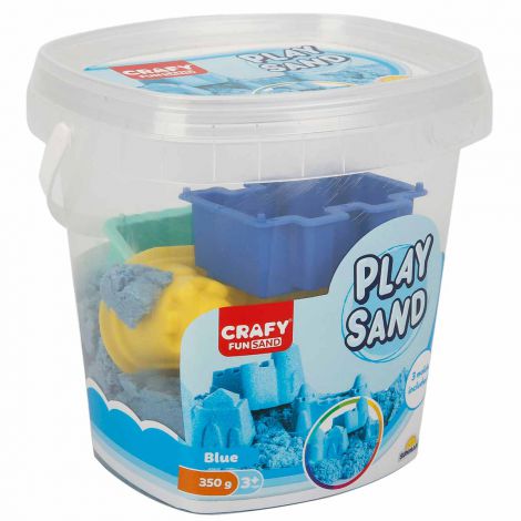 Nisip senzorial modelabil Fun Sand 350 gr Albastru si 3 unelte de modelat CRAFY CFS01000453 - poza 2