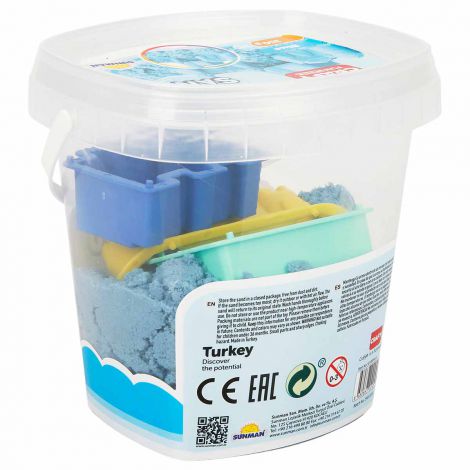 Nisip senzorial modelabil Fun Sand 350 gr Albastru si 3 unelte de modelat CRAFY CFS01000453 - poza 3