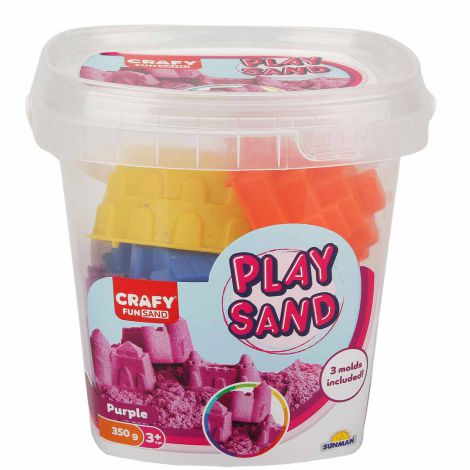 Nisip senzorial modelabil Fun Sand 350 gr Mov si 3 unelte de modelat CRAFY CFS02000455 - poza 1