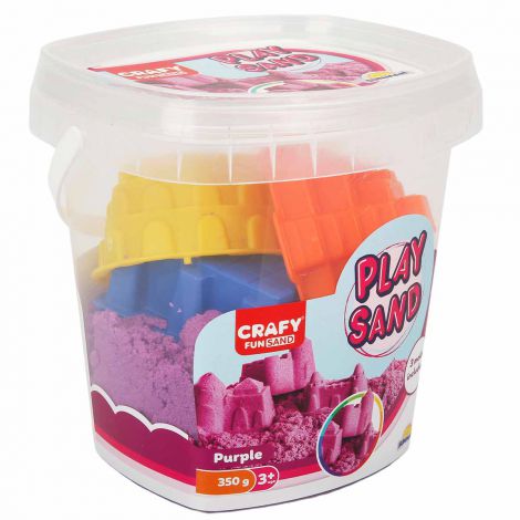 Nisip senzorial modelabil Fun Sand 350 gr Mov si 3 unelte de modelat CRAFY CFS02000455 - poza 2