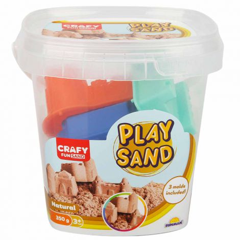 Nisip senzorial modelabil Fun Sand 350 gr Natur si 3 unelte de modelat CRAFY CFS01000449 - poza 1