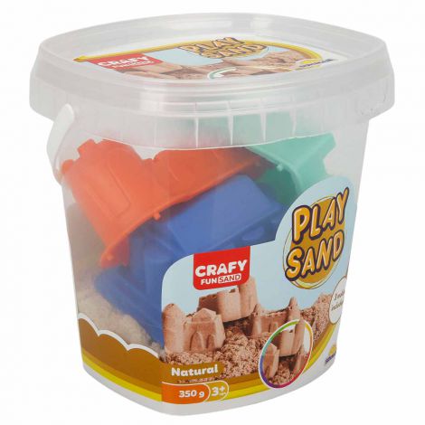 Nisip senzorial modelabil Fun Sand 350 gr Natur si 3 unelte de modelat CRAFY CFS01000449 - poza 2