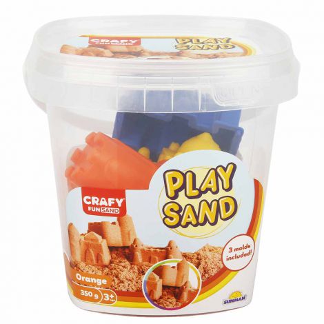 Nisip senzorial modelabil Fun Sand 350 gr Orange si 3 unelte de modelat CRAFY CFS00000450 - poza 1