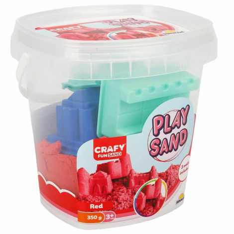 Nisip senzorial modelabil Fun Sand 350 gr Rosu si 3 unelte de modelat CRAFY CFS01000451 - poza 2
