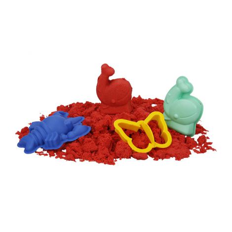 Nisip senzorial modelabil Fun Sand 350 gr Rosu si 3 unelte de modelat CRAFY CFS01000451 - poza 4