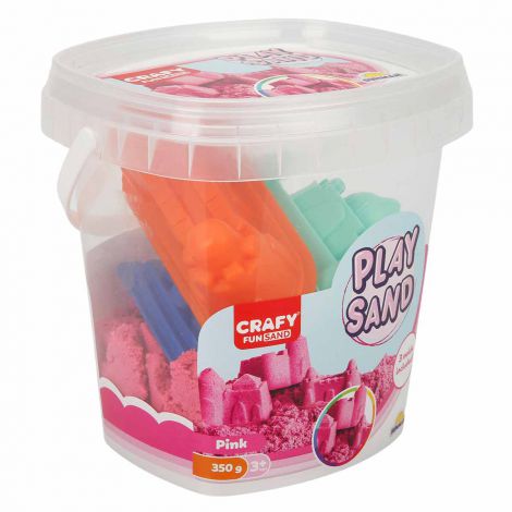 Nisip senzorial modelabil Fun Sand 350 gr Roz si 3 unelte de modelat CRAFY CFS01000452 - poza 2