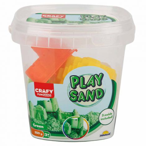 Nisip senzorial modelabil Fun Sand 350 gr Verde si 3 unelte de modelat CRAFTY CFS01000454 - poza 1