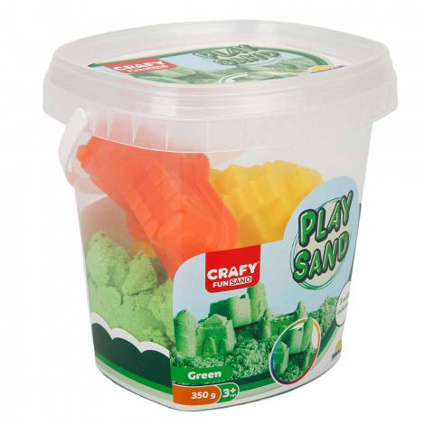 Nisip senzorial modelabil Fun Sand 350 gr Verde si 3 unelte de modelat CRAFTY CFS01000454 - poza 2