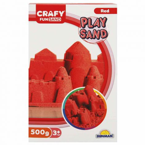Nisip senzorial modelabil Fun Sand 500 gr culoare Rosu CRAFY CFS00002234 - poza 1
