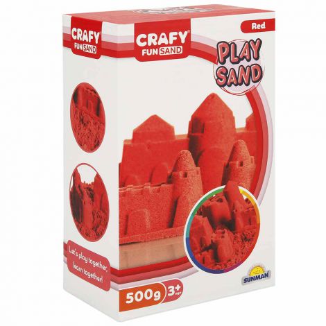 Nisip senzorial modelabil Fun Sand 500 gr culoare Rosu CRAFY CFS00002234 - poza 2