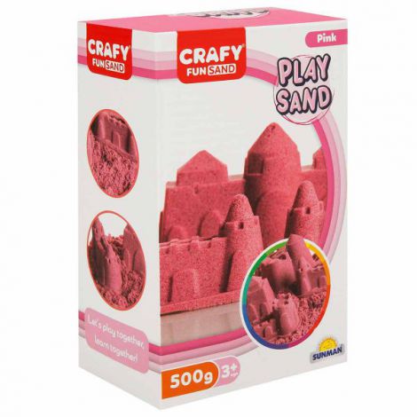 Nisip senzorial modelabil Fun Sand 500 gr culoare Roz CRAFY CFS00002236 - poza 1