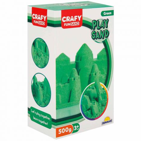 Nisip senzorial modelabil Fun Sand 500 gr culoare Verde CRAFY CFS01002237 - poza 1