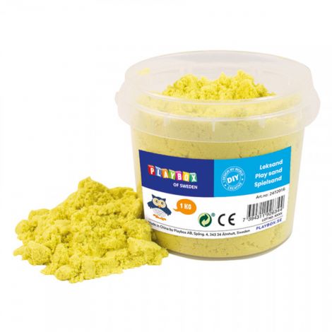 Nisip senzorial modelabil galben lamaie Play sand 1 kg PLAYBOX PB2472016 - poza 1
