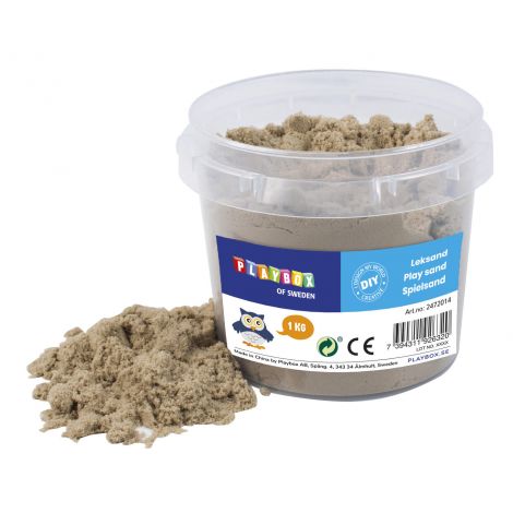 Nisip senzorial modelabil natur Play sand 1 kg PLAYBOX PB2472014 - poza 1