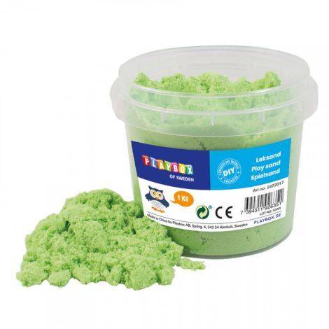 Nisip senzorial modelabil verde lime Play sand 1 kg PLAYBOX PB2472017 - poza 1