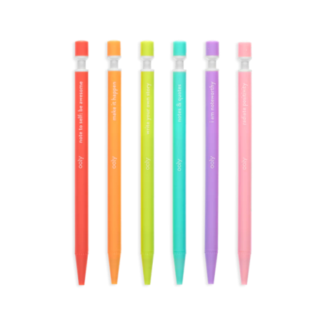 Notat! - Creioane mecanice grafit extra gros - set de 6, cu citate motivationale - poza 4