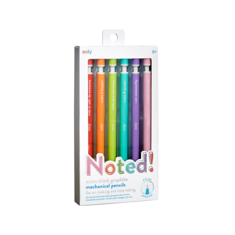 Notat! - Creioane mecanice grafit extra gros - set de 6, cu citate motivationale - poza 5