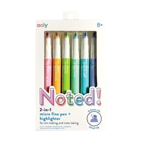 Notat! - Pixuri cu varf microfin si markere 2-in-1 - Set de 6 - poza 1