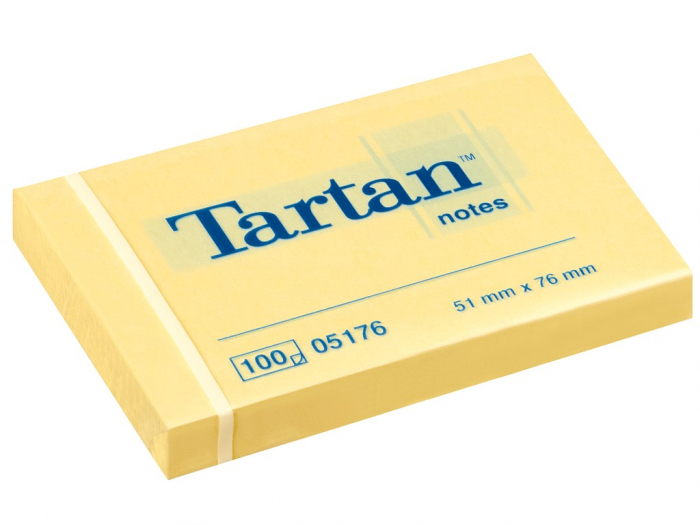 Notes adeziv Tartan 51 x 76 mm,12 buc set
