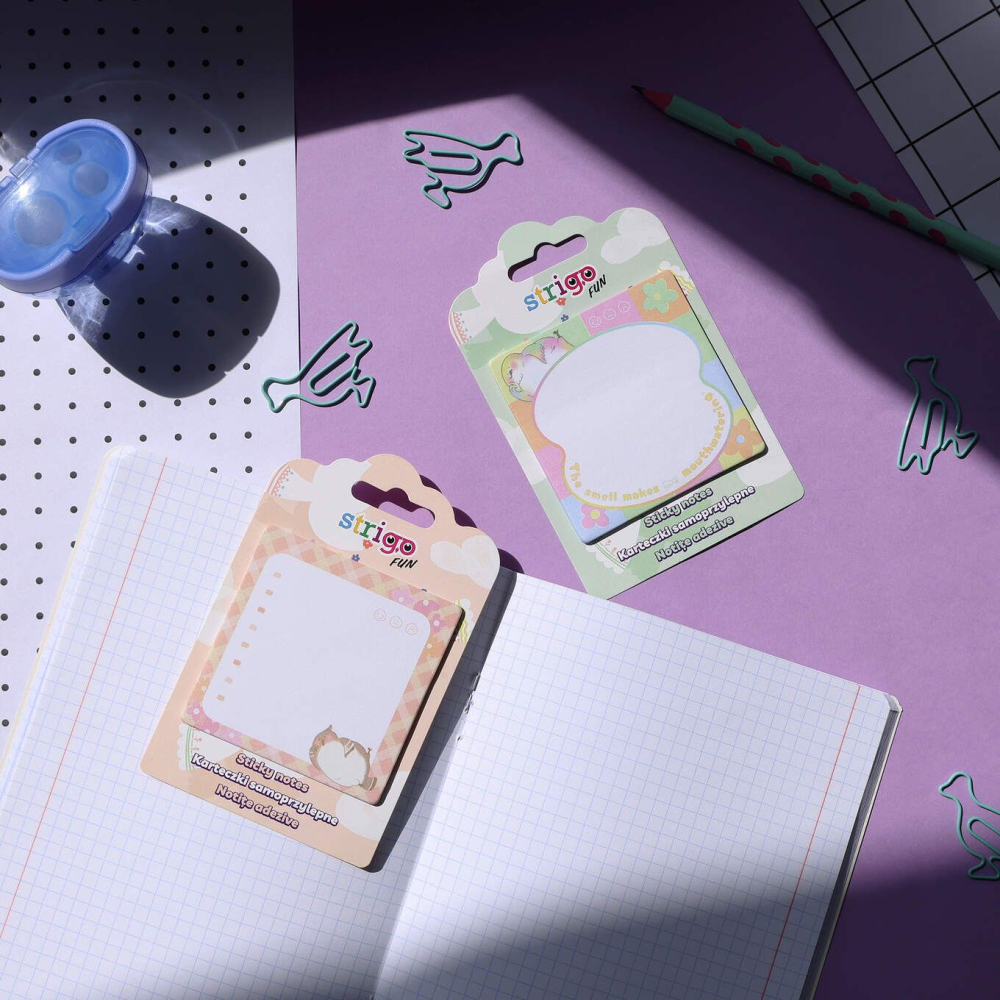 Notite adezive 73A 73 mm, 20 file, Strigo peach pastel , sticky notes pentru birou