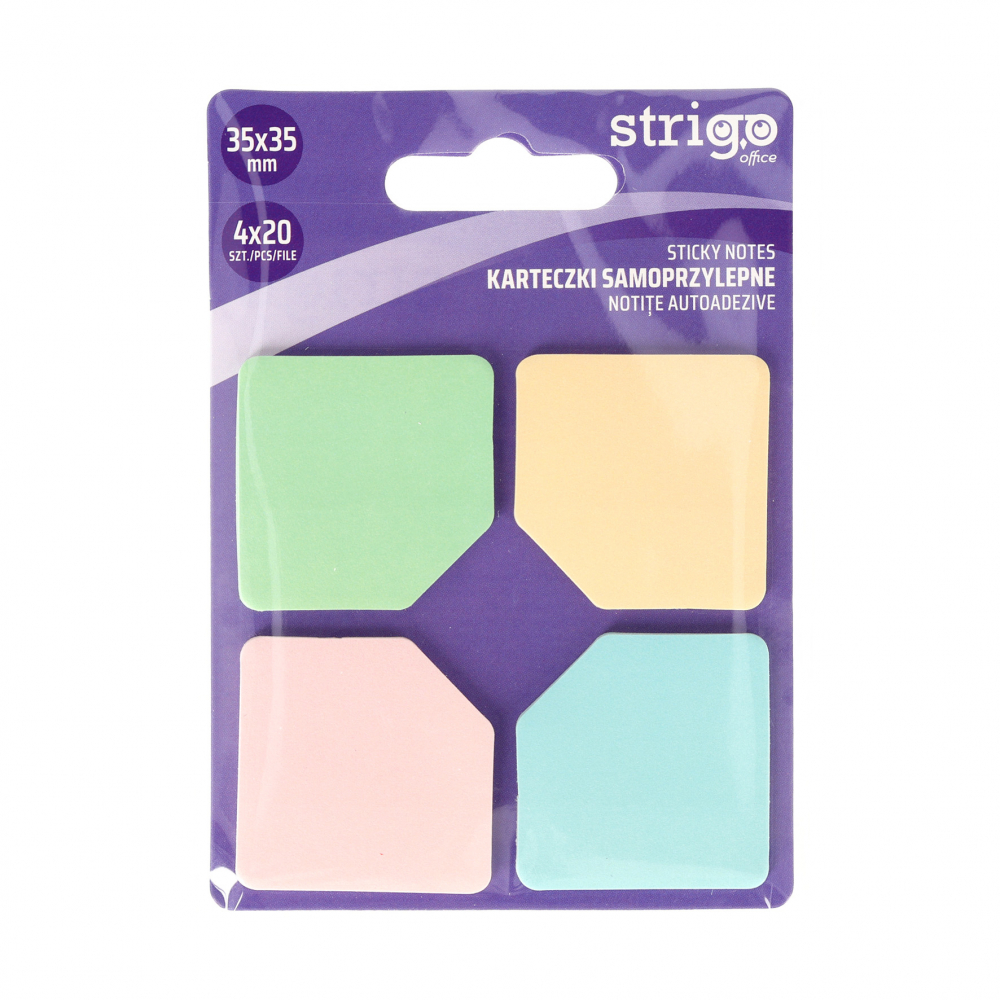 Notite Autoadezive Strigo Patrate, 4A 20 File, Pastel, 35A 35 mm