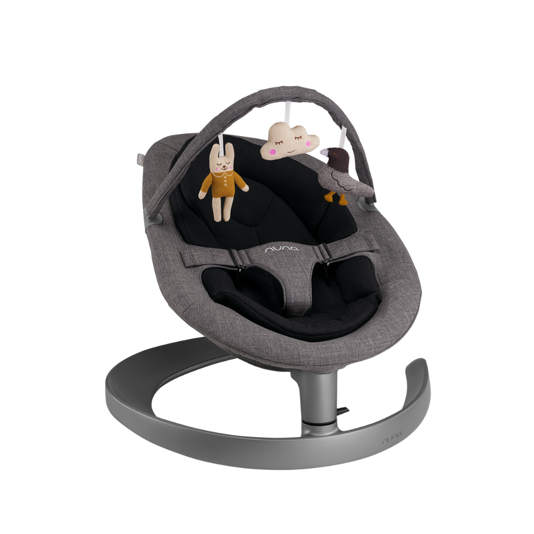 Nuna - Balansoar pentru copii, cu bara de jucarii inclusa,LEAF Grow, Charcoal