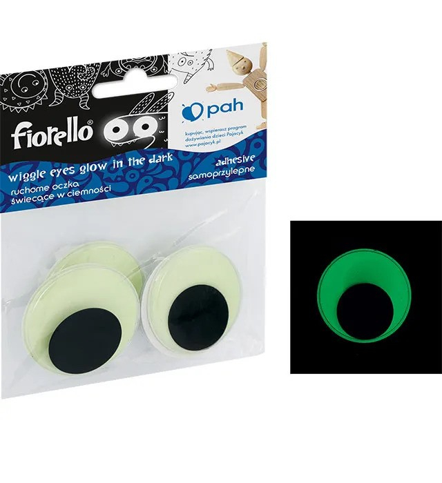 Ochisori fosforescenti pentru activitati crafts,o40mm,4 bucati set