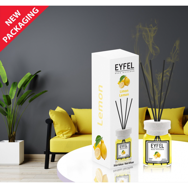 Odorizant camera cu betisoare, aroma de lamaie 120 ml,Eyfel