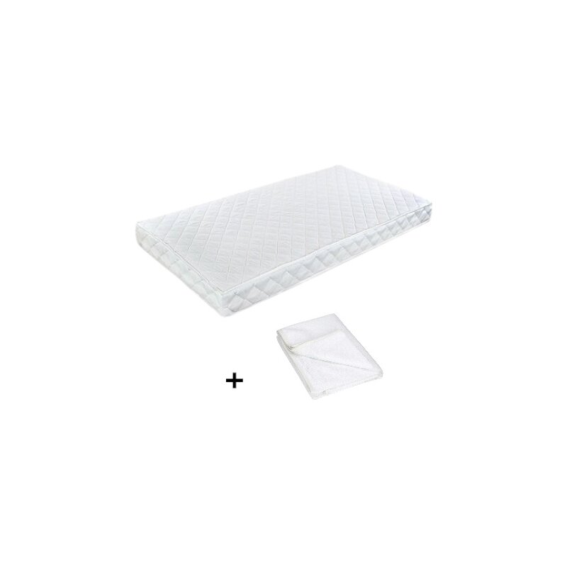 Pachet Saltea patut bebe, Babyneeds, Cocos Confort 120x60x08 cm + Protectie impermeabila