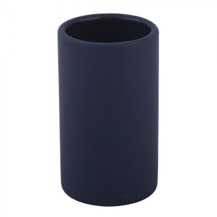 Pahar pentru periute dinti, Ceramica cauciucata, Negru