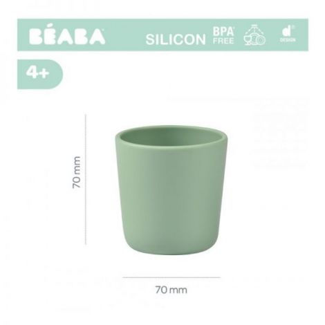 Pahar silicon Beaba Sage Green - poza 2