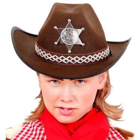 Palarie cowboy copil maro - poza 2