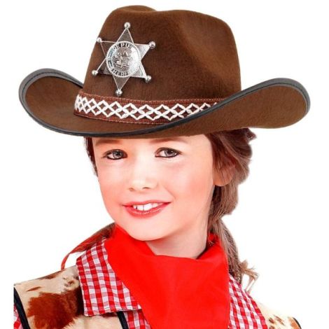Palarie cowboy copil maro - poza 3