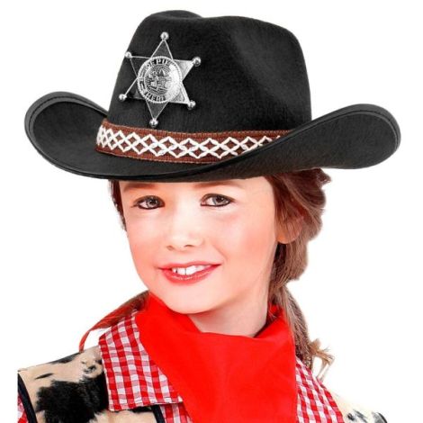 Palarie cowboy copil neagra - poza 3