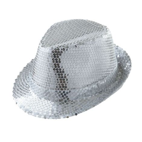 Palarie fedora paiete argintii - poza 1