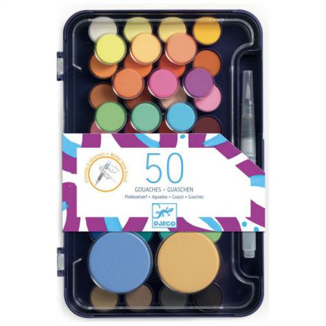 Paleta artistului, 50 de culori guase, Djeco - poza 2