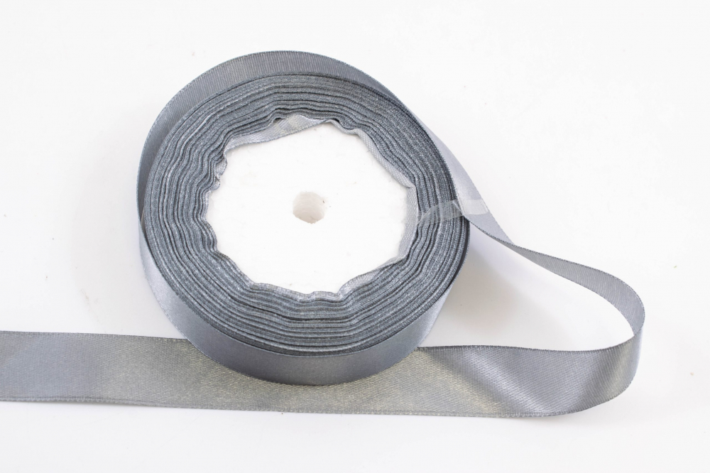 Panglica din satin pentru decorare,gri inchis, 22.5m x 2cm