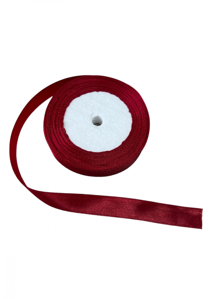 Panglica din satin pentru decorare, rosu inchis, 22.5m x 2 cm
