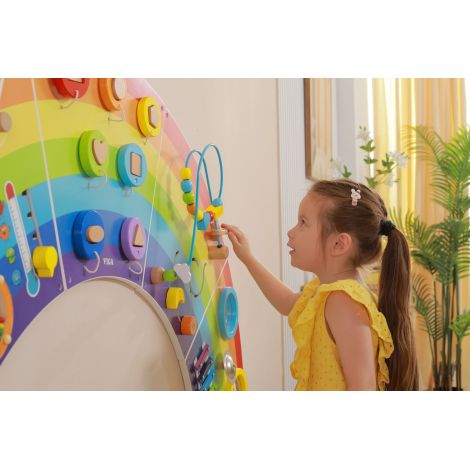 Panou complex de motricitate Curcubeu, multiple activitati, ideal pentru gradinita - poza 3