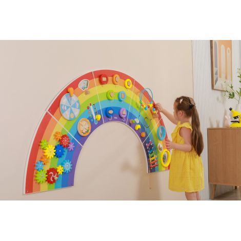 Panou complex de motricitate Curcubeu, multiple activitati, ideal pentru gradinita - poza 4