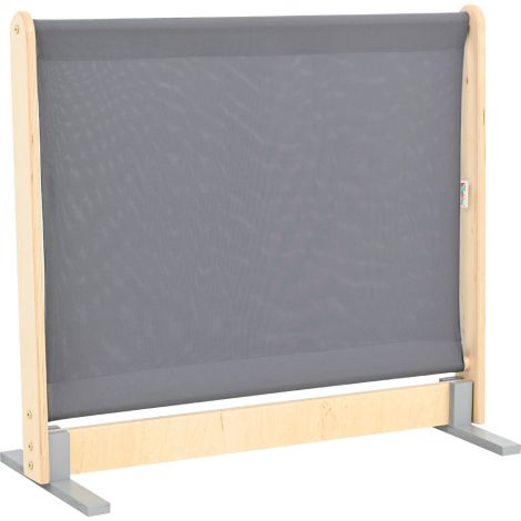 Panou separator, lemn si textil, bleu-gri, cresa si gradinita - poza 2