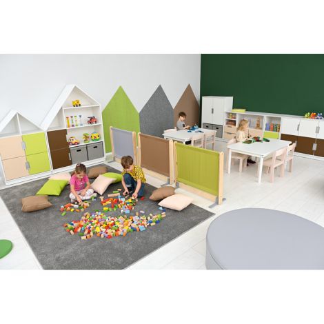 Panou separator, lemn si textil, verde-oliv, cresa si gradinita - poza 5