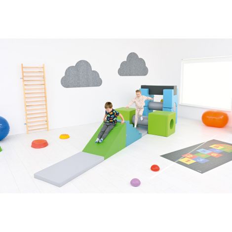 Panta cu 5 trepte, turcoaz, 90 x 60 x 60 cm, element gimnastica gradinita si scoala - poza 4