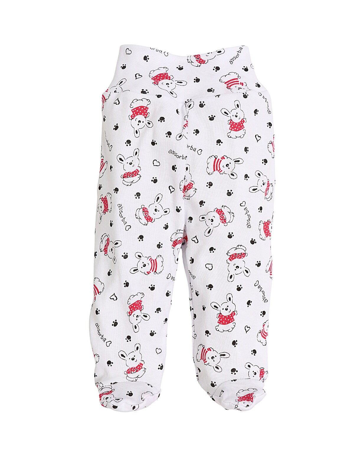 Pantaloni cu botosei Sweet Dog alb-rosu