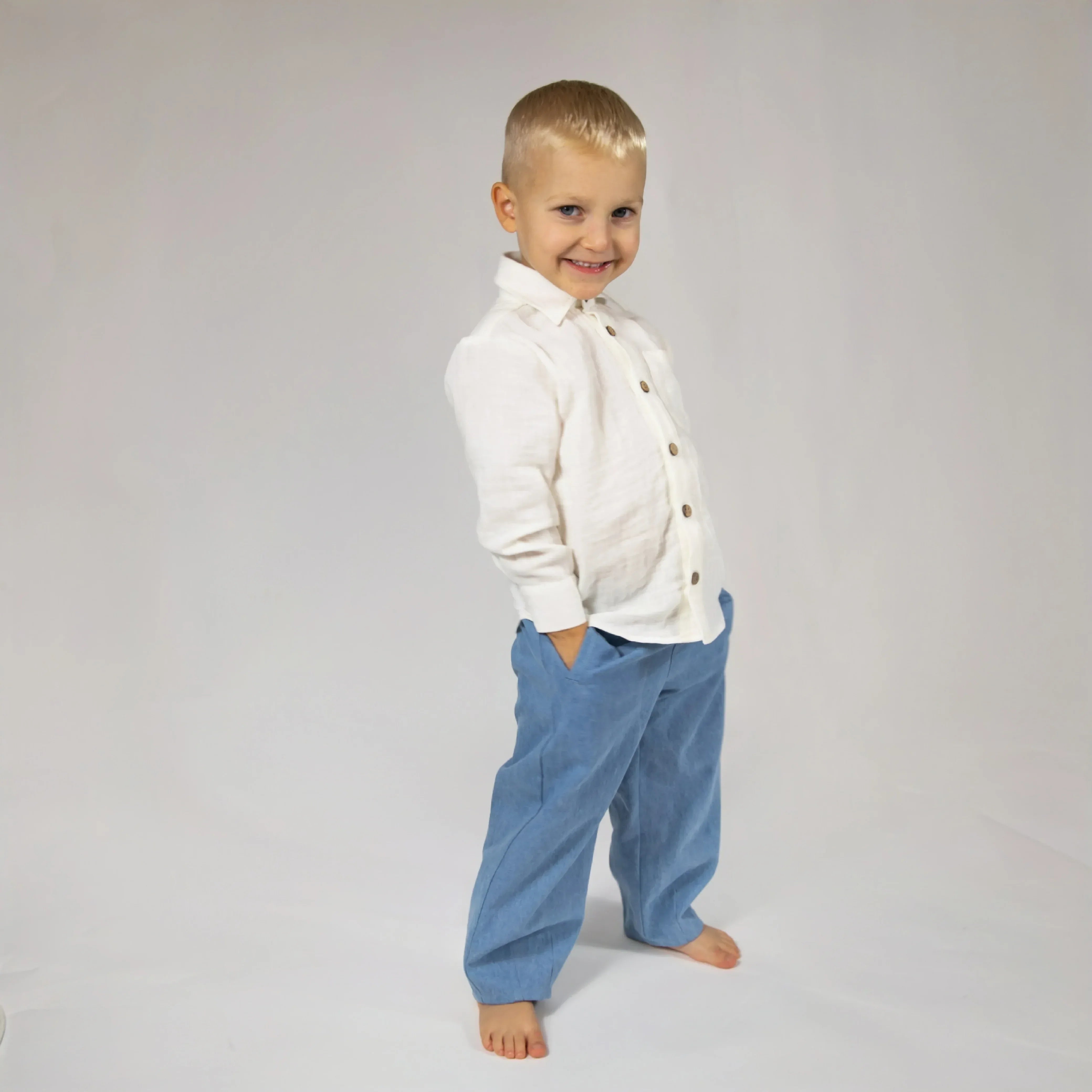 Pantaloni denim din bumbac pentru baieti - 92